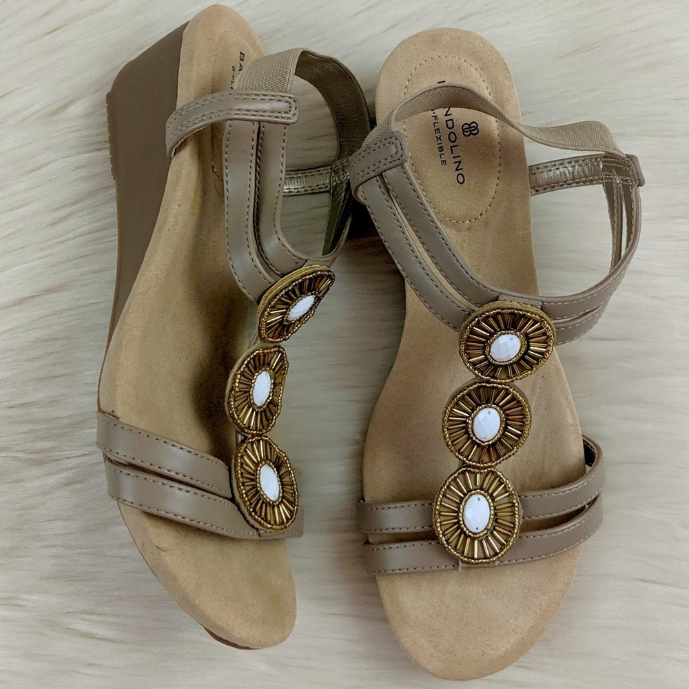 Bandolino Nude Wedge Needed Sandals